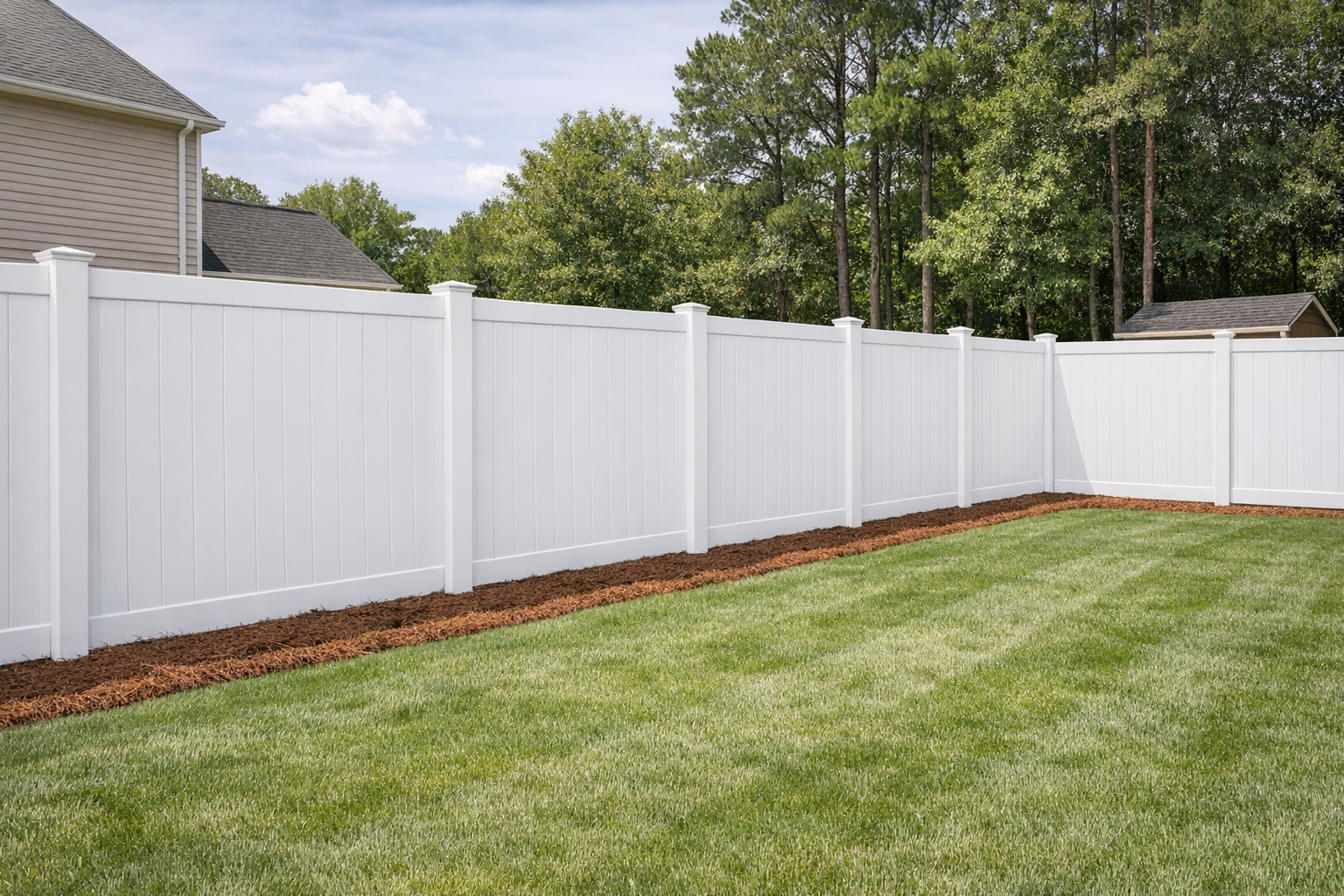 Residential privacy fence installation in Henrico - vinyl fencing